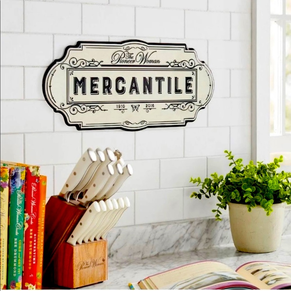 The Pioneer Woman Mercantile Embossed Enameled Metal Tin Wall Decor